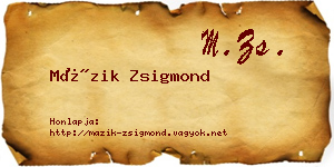Mázik Zsigmond névjegykártya
